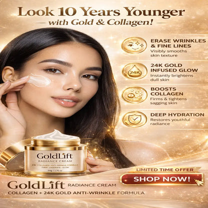GoldLift Radiance Cream – 24K Collagen Anti-Wrinkle Formula Dropdash
