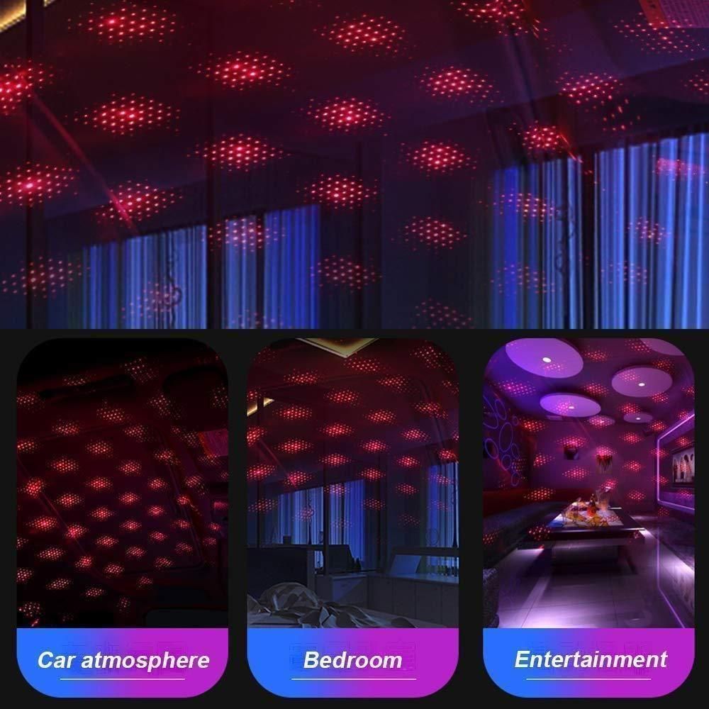 LED Lamp Ambient USB Star Light Auto Roof Projector
