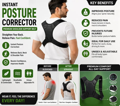 Back Relief Support System – Premium Shoulder Support Belt Dropdash