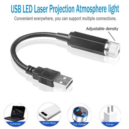 LED Lamp Ambient USB Star Light Auto Roof Projector